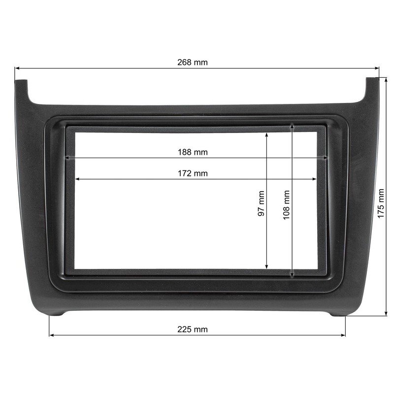 tomzz Audio 2457-057 Double DIN Radio Faceplate Compatible with VW
