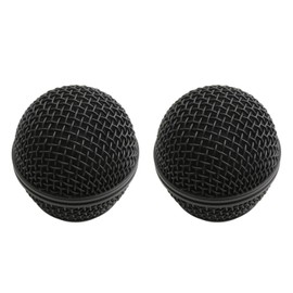 Haidong Microphone Head Replace Mic Grill Replacement Black Grille Ball with Inner Foam for SM58 Microphone 2pcs