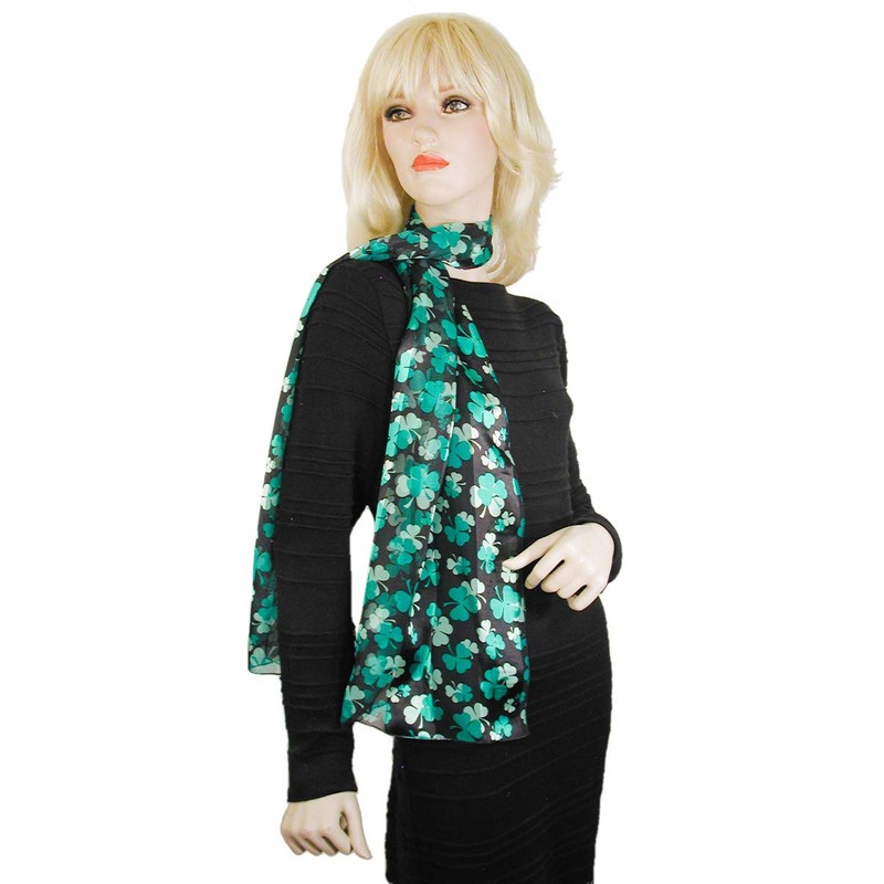 Evening Elegance Light and Bright St Patrick's Day Shamrock Scarf
