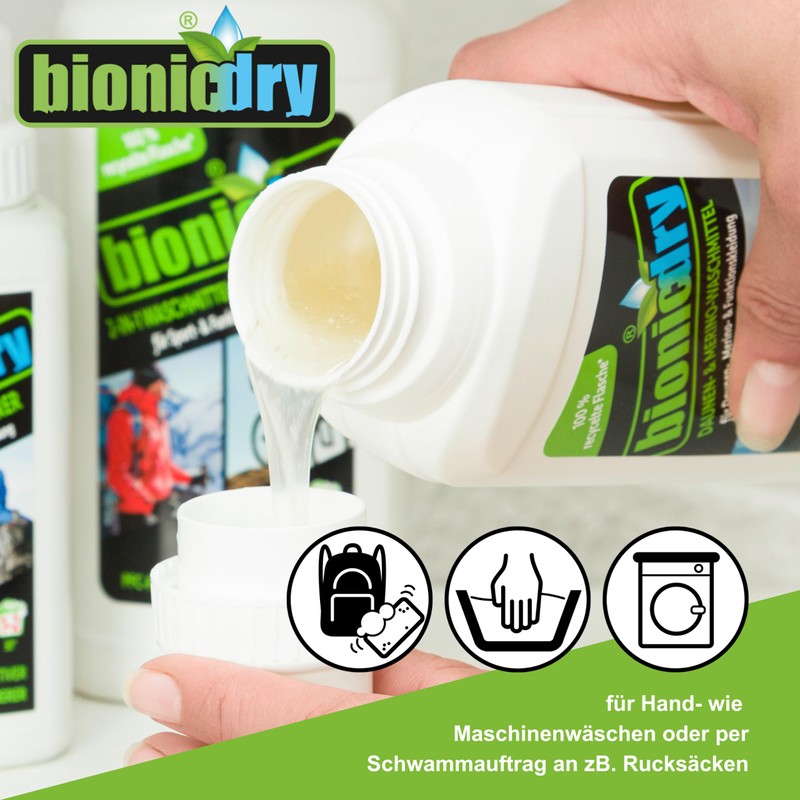 bionicdry Wash-In Waterproofer for Outdoor Clothing, Sportswear and Functional Clothing