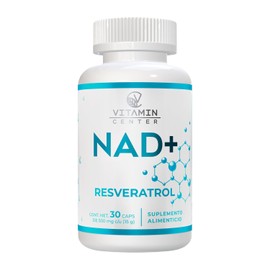 NAD+ Resveratrol de Vitamin Center Frasco con 30 cápsulas de 500 mg c/u