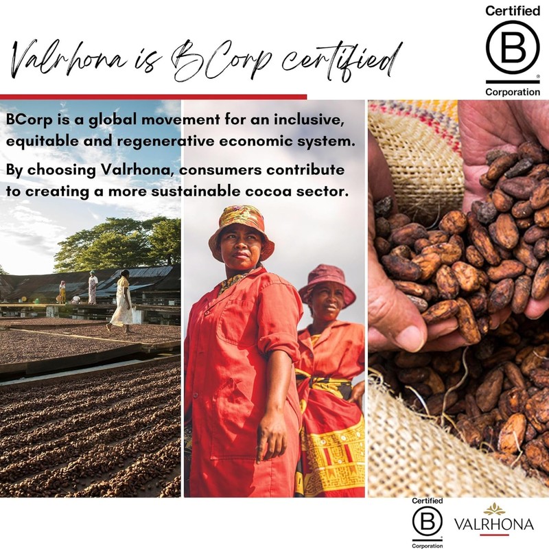 Valrhona Finest Dark Chocolate Discs for Baking (Feves), Premium Manjari