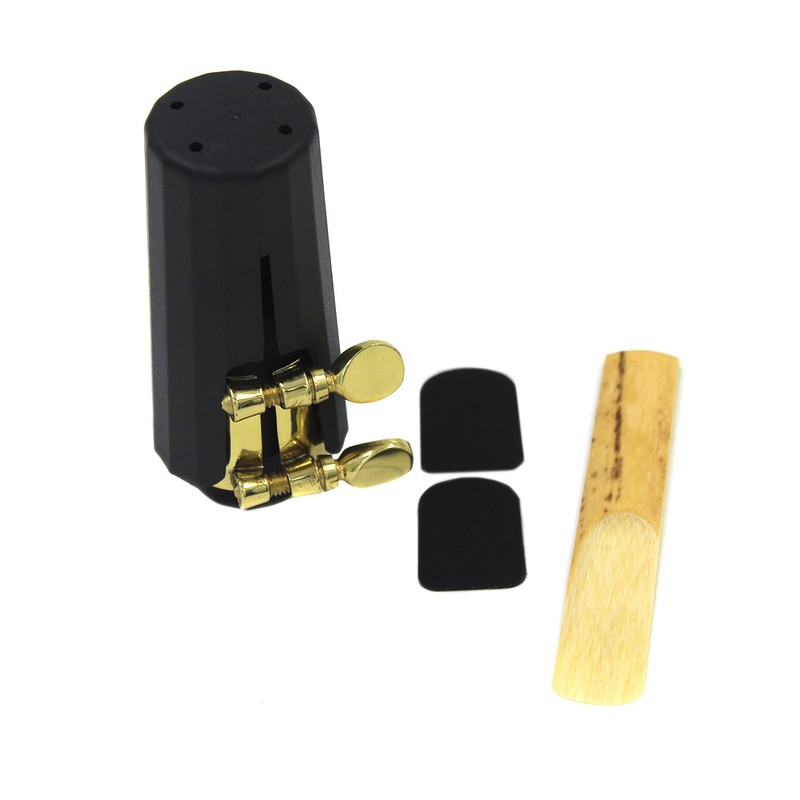 Soprano Sax Saxophone Mouthpiece Plastic with Cap Metal Buckle Reed