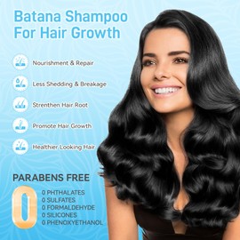 Hotiary Raw Batana Oil Shampoo for Hair Growth Dr. Sebi, Organic Batana Hair Loss Shampoo with Rosemary Oil, Onion, Biotin, Caffeine, Tea Tree, Nourishing Repair Damage Hair for Men & Women