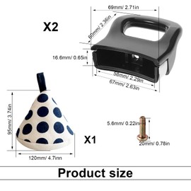 MUNTE Set of 2 Pot Handles, Black, Pressure Cooker Handle Set, Short Pot Handle Made of Aluminium Alloy, with Screws and Anti-scald Cap, for Pressure Cooker, Casserole Pot