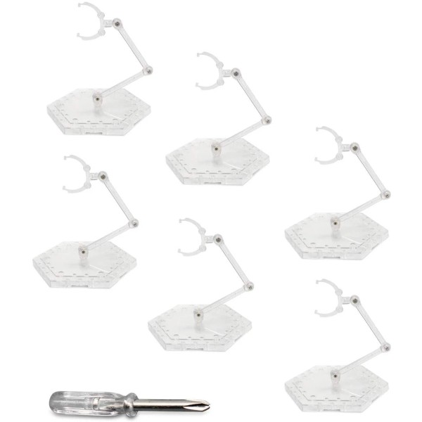 Flymer Action Figure Stand Clear, 6 Pcs Adjustable Action Figure