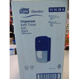 Tork Elevation High Capacity Black Bath Toilet Paper Tissue Roll Dispenser
