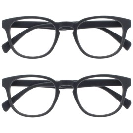 OPULIZE POP Reading Glasses for Women Men,Scratch Resistant Round Matt Frame with Spring Hinges, Grey +1.00 (Pack of 2)