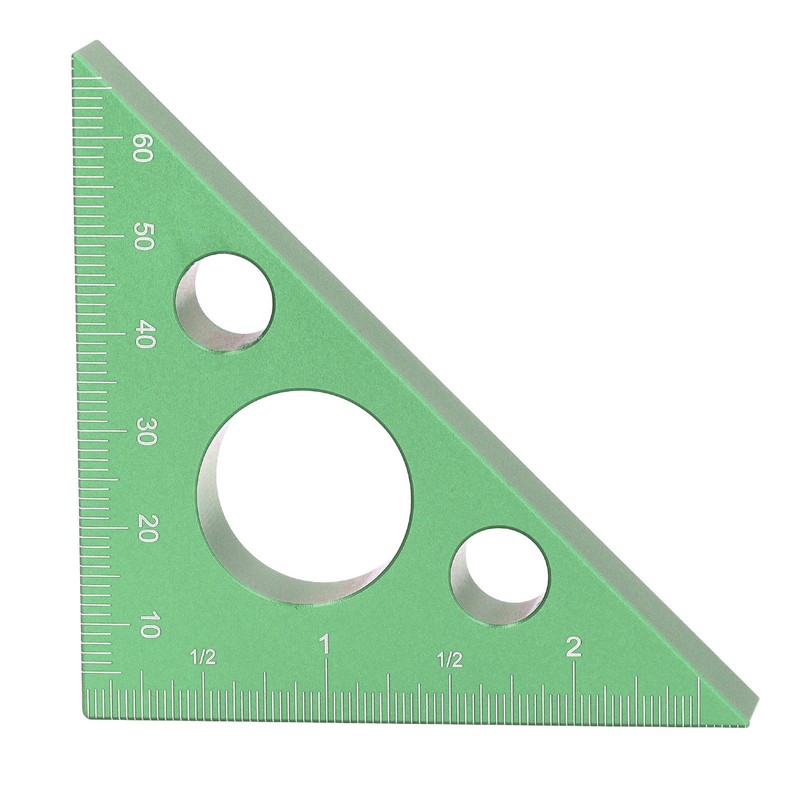 3in Right Angle Measure Ruler Thick Aluminum Alloy 45 Degree