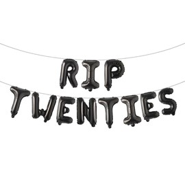 RIP TWENTIES 30th Birthday Party Supplies, RIP TWENTIES Balloons Happy Birthday Banner for Death to My Twenties 20s RIP Youth Men Women Dirty 30 Funny 30th Bday Decorations (RIP TWENTIES Black)
