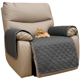 Eismodra Waterproof Recliner Chair Covers for Reclining Couch Slipcovers Seat Cushion,Anti-Slip Sofa Cover for Dogs Pets Furniture Protector Washable,Gray Set (3 Pieces)