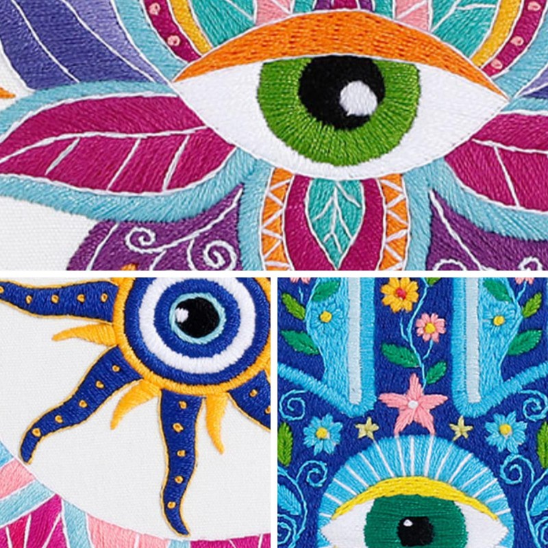 Louise Maelys 3 Set Tarot Evil eye Embroidery Kits for