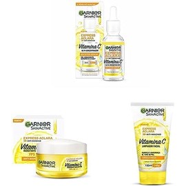 Garnier Skin Active Express Aclara Serum Anti Manchas con Vitamina C - 1 x 30 ml  ls Face Express aclara crema hidratante tono uniforme con fps 30