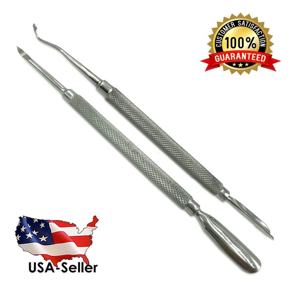 Rust Free Nail Lifter Cuticle Pusher Manicure Pedicure Nail Care Tools 2 Pc Set