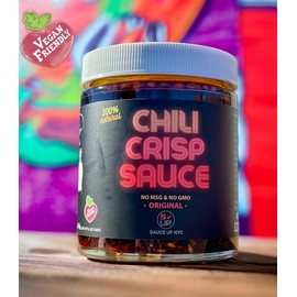Chili-Crisp Sauce (Original) -Premium 13+ premium ingredients, Vegan, Keto, GF, No MSG, No GMO, Flavor Bomb ( Hot, Aromatic, Crispy, Umami, Sweet, Smoky, Savory) Chili Sauce/Oil