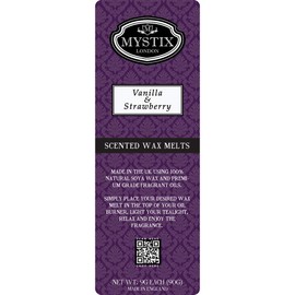 Mystix London | Vanilla & Strawberry - Wax Melts Clamshell 90g (10 Cubes) | 100% Natural SOYA Wax | Long-Lasting Fragrance for Aromatherapy & Soothing Atmosphere