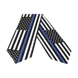 WOOR Double-Sided American Police Flag Thin Blue Line Table Runner 13 x 70 Inches Long,Table Cloth Runner for Wedding Party Holiday Kitchen Dining Home Everyday Decor