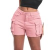 ELLEVEN Women's Y2K Cargo Shorts - Summer Pink with Pockets