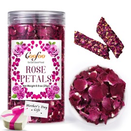 Dried Rose Peatls Edible Flowers, Real Dry Red Roses Buds, Food Grade for Tea Baking Crafting Wedding Confetti,Non-GMO Caffeine-free, Gift for Mom, 0.9 oz