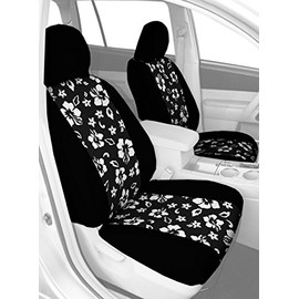 CalTrend Front Buckets Seats, NeoSupreme Seat Covers for 1984-2001 Jeep Cherokee|Jeep Wagoneer Hawaii Black Hawaii Black Insert with Black Trim