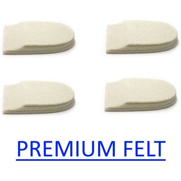 Felt Heel Cushion Pad 1/2" with Adhesive for Pain Relief - 2 Pairs (4 Pieces)