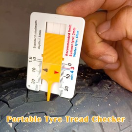 6 Pcs 0-20 mm Depth Meter Tire Tread Depth Gauge Tool Plastic Tire Tread Depth Gauge Portable Tyre Tread Checker Digital Tyre Tread Depth Gauge for Truck Caravan Trailer Car Motorcycle Wheel