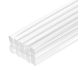 MECCANIXITY 30pcs Acrylic Square Rods 1/8" x 12" Clear Acrylic Dowel Rods Sticks Acrylic Plastic Sticks Strip for DIY Crafts Lighting Gardening Decorations - 3mm x 300mm
