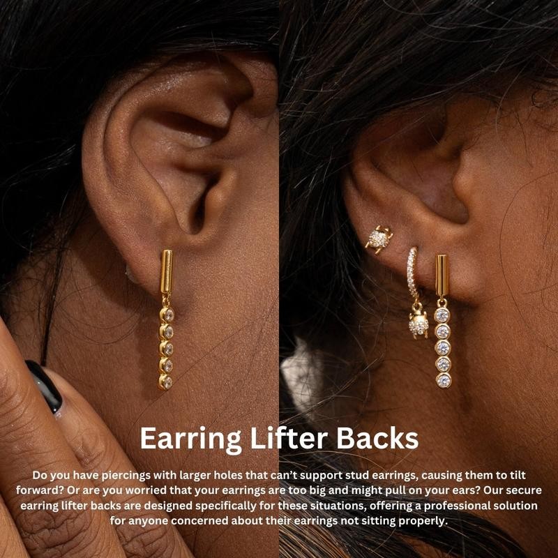 DOVIANA Extra Secure DV Logo Earring Lifter Backs for Heavy