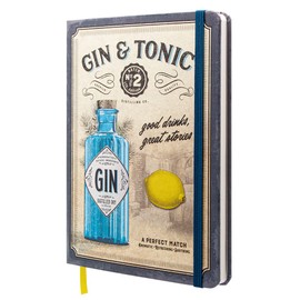 Nostalgic-Art Retro Notebook A5 Gin & Tonic - Drinks & Stories - Gift Idea as Bar Accessories, Bullet Journal Dotted, Vintage Design
