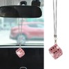JSCARLIFE Bling Hanging Dice with Dots Car Rearview Mirror Charm,