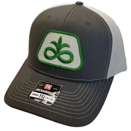 Richardson PIONEER SEED Patch on Richardson 112 Trucker Hat Snapback Charcoal/White