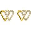 Set of 2 Brooch Lapel Pins With Rhinestones (Golden Bling