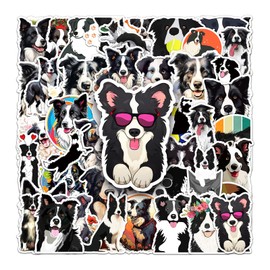 50 Pcs Border Collie Vinyl Stickers,Border Collie Graffiti Stickers,Vinyl Waterproof Sticker for Kids Teens Girls,for Phone Laptop Bottles Skateboard Computer Phone Luggage Guitar Gifts Sticker