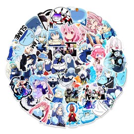 Norinoya 50PCS Anime That Time I Got Reincarnated as a Slime Stickers for Water Bottle Laptop Notebook Room Graffiti,Stickers for Child Girls Boys Birthday Party Favor Supply (Slime)