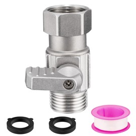 Garden Hose Shut Off Valve, Heavy Duty 3/4” GHT High Flow Hose Adapter,Lead-free 304 Stainless Steel No Restricted Full Flow Water Shut Off Valve With 360-degree rotatable connector