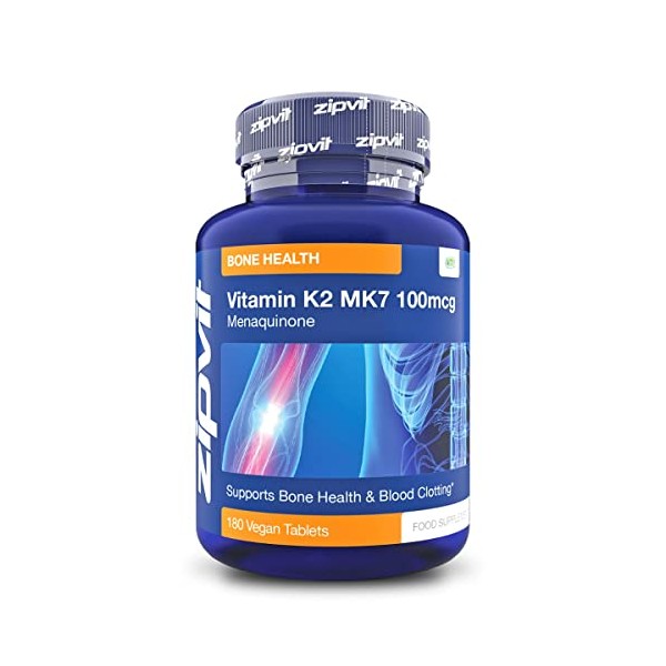 Vitamin K2 MK7 100mcg, 180 Vegan K2 Vitamin Tablets. All Trans Isomer from Natto Vitamin K2 Menaquinone MK7