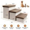 Zerbuger Dog Stairs with Furry Lids 18" H, 3-Step Wider