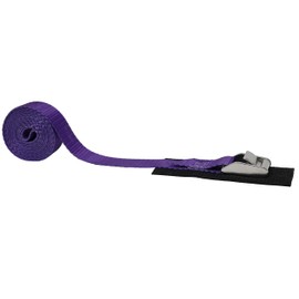 CustomTieDowns 1 Inch x 10 Foot Cinch Strap Tie Down, Protective Pad Under Cinch-Strap Cam Buckle, Endless (No Hooks). (Purple)