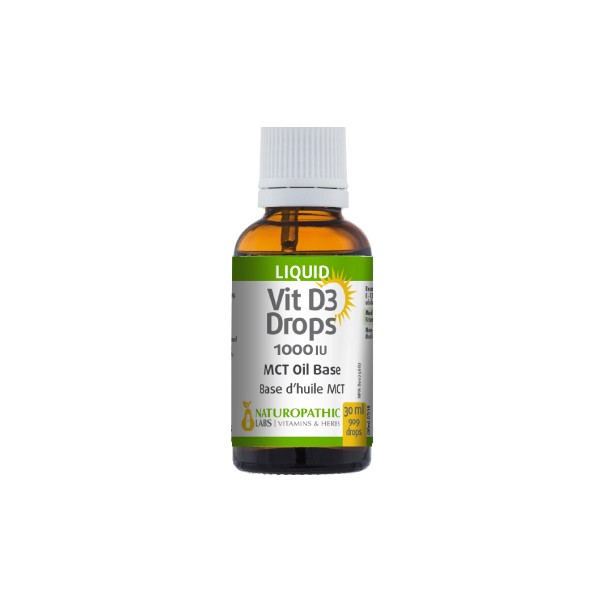 Naturopathic Labs Vitamin D Drops 1,000iu (MCT Oil Base) - 30 + 15ml FREE