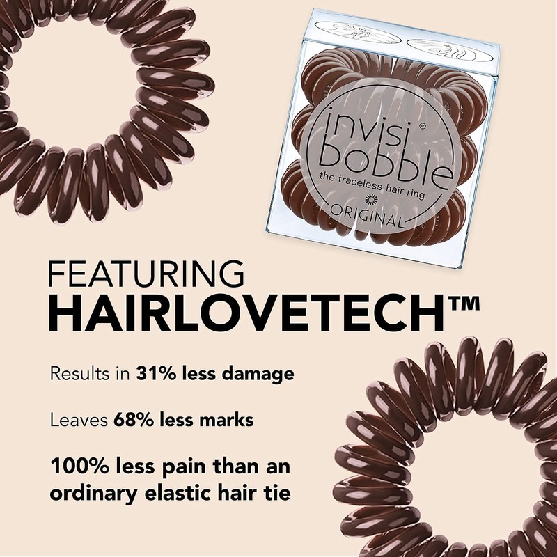 invisibobble Original Traceless Spiral Hair Ties With Strong Grip, Non-Soaking,
