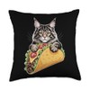 Funny Cat Taco Lover Throw Pillow