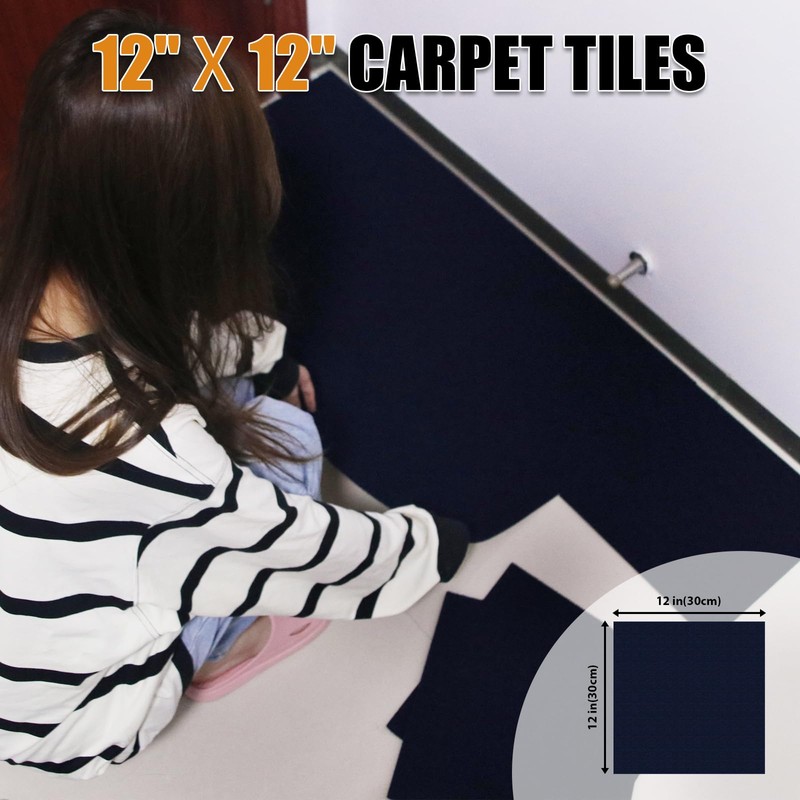 Peel & Stick Carpet Tiles 12x12 Inch - Premium Self-Adhesive
