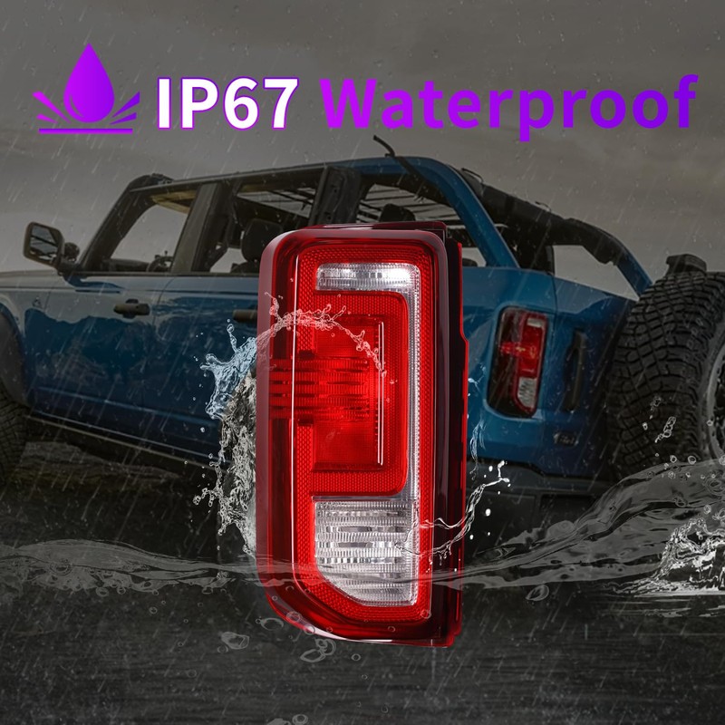 OE Halogan Style Tail Light for Ford Bronco 2021-2024,Taillamp w/o