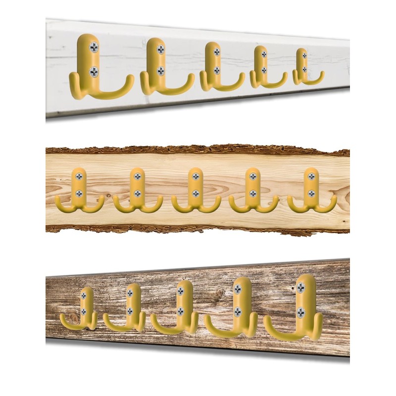 Fuxxer® Coat Hooks Double Hooks Iron Hooks Coloured Set of