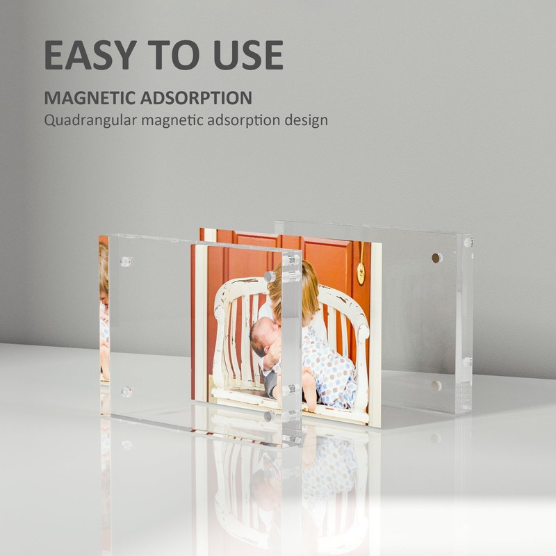 Hexsonhoma Acrylic Picture Frames 2.5x3.5 inches, 4 Pack, Clear Double