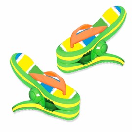 Boca Clips Towel Clips Polka Dot Flip Flip Flops Beach Pool Lounger Chairs Keep Towel from Blowing Away (Green)