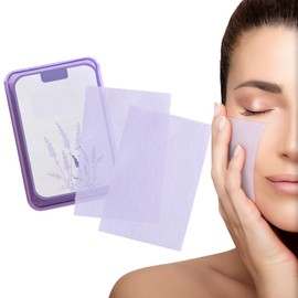 EKIND Oil Blotting Papers Make Up Pads for Face Shine Control Men Women, with Control Smooth Cover Box Portable Oil Absorbing Tissues for Oily Skin(300 Sheets,Purple)