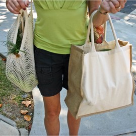 Simple Ecology Organic Reusable Farmers Market Shopping Bag Gift & Starter Set of 6 Bags