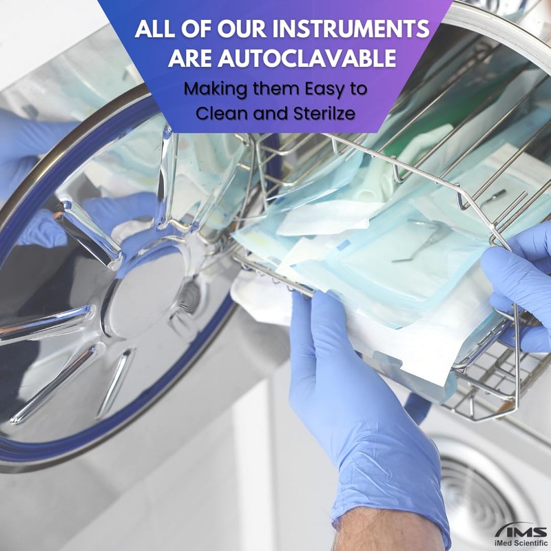 Lab Forceps with Offset Handle Fine Point Serrated Stainless Steel