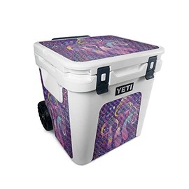 MightySkins Carbon Fiber Skin Compatible with Yeti Roadie 48 Wheeled Cooler - Bad Trip | Protective, Durable Textured Carbon Fiber Finish | Easy to Apply, Remove, and Change Styles | Made in The USA